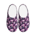 thumbnail image 1 of Wukai Skull Flower Print Women's Indoor Bedroom Slipper Slip On Shoes, Unisex House Shoes with Anti-Skid Sole for Men, Gift for Women Men-13, 1 of 7