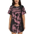 thumbnail image 1 of Wukai Skull and Snake Art Print Women's Pajama Set - Short-Sleeve Top and Shorts with Elastic Waistband and Pockets for Loungewear, Yoga, and Casual Wear-Medium, 1 of 6