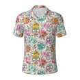 thumbnail image 1 of Wukai Skull and Flowers Men’s Polo Shirts,Quick-Dry Athletic Shirt,Classic Fit Shirts-, 1 of 8