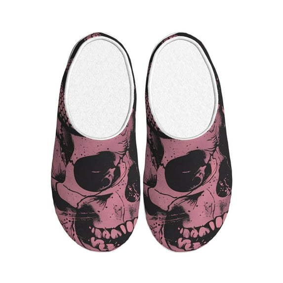 Wukai Skull and Snake Art Print Women's Indoor Bedroom Slipper Slip On Shoes, Unisex House Shoes with Anti-Skid Sole for Men, Gift for Women Men-8