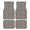 thumbnail image 1 of Wukai Skull daisy yellow blue Front Car Floor Mats Four-Piece Set Front & Rear Universal Car Floor Mats for SUVs, Trucks, Sedans, 1 of 7