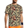 thumbnail image 1 of Wukai Skulls1 Print Men's Short-Sleeved Mesh T-Shirt,Quick-Dry Short Sleeve Workout T-Shirt-Medium, 1 of 8