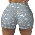 thumbnail image 1 of Wukai Sleep Rabbit Print Pack Biker Shorts for Women Yoga Workout Gym Running Scrunch Active Shorts-Medium, 1 of 8