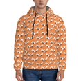 thumbnail image 1 of Wukai Sleepy Foxes Print Men Hoodies Fleece Sweatshirts Long Sleeve Sweaters Pullover Fall Outfits Winter Clothes-4X-Large, 1 of 7