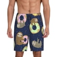 thumbnail image 1 of Wukai Sloth with Donuts Men’s Short Pajama Pants With Pockets Soft Sleep Pj Shorts for Men-Small, 1 of 6