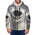 thumbnail image 1 of Wukai Smiling Polar Bear Print Men's Zip-Up Hoodie,Fleece Full-Zip Hoodie for Men, Hooded Sweatshirt-Medium, 1 of 5