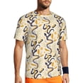 thumbnail image 1 of Wukai Snake And Floral Print Men's Short-Sleeved Mesh T-Shirt,Quick-Dry Short Sleeve Workout T-Shirt-6X-Large, 1 of 8