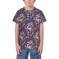thumbnail image 1 of Wukai Snake And Floral Youth Unisex Short Sleeve T-Shirt for Boys, Girls, Teens, and Kids-Large, 1 of 7
