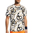 thumbnail image 1 of Wukai Snake Print Men's Short-Sleeved Mesh T-Shirt,Quick-Dry Short Sleeve Workout T-Shirt-, 1 of 8
