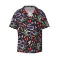 thumbnail image 1 of Wukai Snakes And Snake Fruit Men's Casual Short-Sleeve Button Down Shirt - Lightweight Summer Dress Shirt for Daily Wear-Small, 1 of 7