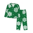 thumbnail image 1 of Wukai Snowflake Print Women's Pajama Set - Soft Long Sleeve Sleepwear for Comfort and Style-Medium, 1 of 9