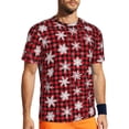 thumbnail image 1 of Wukai Snowflakes On A Buffalo Plaid Christmas Print Men's Short-Sleeved Mesh T-Shirt,Quick-Dry Short Sleeve Workout T-Shirt-3X-Large, 1 of 8