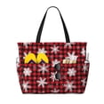thumbnail image 1 of Wukai Snowflakes On A Buffalo Plaid Christmas Print Zipper Bag,large Beach Tote Bag,Waterproof Sandproof Bag,Grocery and Picnic Tote Travel Bag, 1 of 5