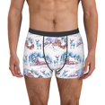 thumbnail image 1 of Wukai Snowy Cottage Holiday Scene Print Men’s Underwear Breathable Boxer Brief for Men,&nbsp;Moisture Wicking & Breathable-Small, 1 of 5