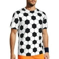 thumbnail image 1 of Wukai Soccer Ball Print Men's Short-Sleeved Mesh T-Shirt,Quick-Dry Short Sleeve Workout T-Shirt-X-Small, 1 of 8