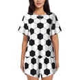 thumbnail image 1 of "Wukai Soccer Ball Women's Pajama Set - Short-Sleeve Top and Shorts with Elastic Waistband and Pockets for Loungewear, Yoga, and Casual Wear-XX-Large, 1 of 8