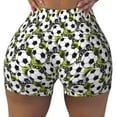 thumbnail image 1 of Wukai Soccer and Football Print Pack Biker Shorts for Women Yoga Workout Gym Running Scrunch Active Shorts-Small, 1 of 8