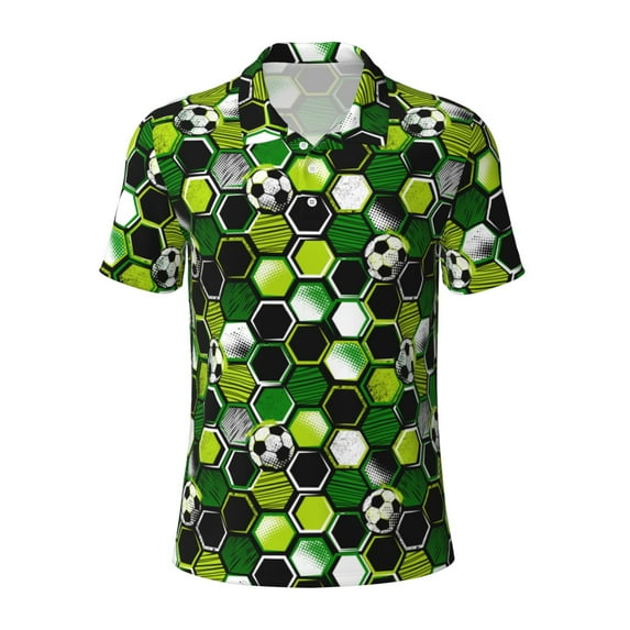 Wukai Soccer1 Men’s Polo Shirts,Quick-Dry Athletic Shirt,Classic Fit Shirts-X-Large