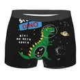 thumbnail image 1 of Wukai Space Dino Cartoon Black Print Men’s Underwear Breathable Boxer Briefs,&nbsp;Moisture Wicking & Breathable-XX-Large, 1 of 7