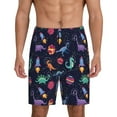 thumbnail image 1 of Wukai Space Dinosaur Men’s Short Pajama Pants With Pockets Soft Sleep Pj Shorts for Men-Small, 1 of 6