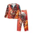 thumbnail image 1 of Wukai Space Skeleton Art Print Women's Pajama Set,PJ Set,Lounge Sets For Women Soft Long Sleeve Sleepwear Comfort and Style-Small, 1 of 7