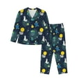 thumbnail image 1 of Wukai Space and Animals Print Women's Pajama Set - Soft Long Sleeve Sleepwear for Comfort and Style-X-Large, 1 of 9