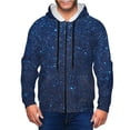 thumbnail image 1 of Wukai Sparkling Blue Glitter Print Men's Zip-Up Hoodie,Fleece Full-Zip Hoodie for Men, Hooded Sweatshirt-3X-Large, 1 of 5