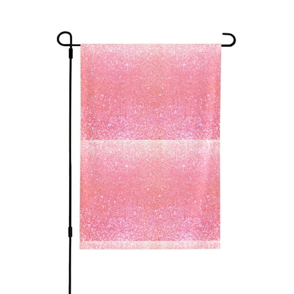 Wukai Sparkly Glitter Garden Flags Double Sided Welcome Garden Yard House Flags Outside Outdoor House (Only Flag)
