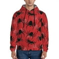 thumbnail image 1 of Wukai Spider Print Men Hoodies Fleece Sweatshirts Long Sleeve Sweaters Pullover Fall Outfits Winter Clothes-XX-Large, 1 of 7