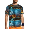 thumbnail image 1 of Wukai Spooky Halloween Print Men's Short-Sleeved Mesh T-Shirt,Quick-Dry Short Sleeve Workout T-Shirt-X-Large, 1 of 8