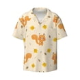 thumbnail image 1 of Wukai Squirrel And Leaves Men's Casual Short-Sleeve Button Down Shirt - Lightweight Summer Dress Shirt for Daily Wear-XX-Large, 1 of 7