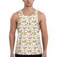 thumbnail image 1 of Wukai Squirrel And Mushroom Print Men’s Workout Tank Top Sleeveless Muscle T shirt Gym Running Fitness Tank Top-Medium, 1 of 7