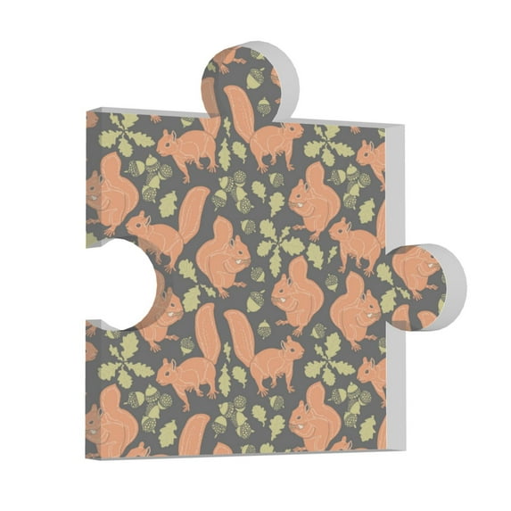 Wukai Squirrel And Nuts Print Elegant Acrylic Gift Decorations Perfect for Weddings, Birthdays, Anniversaries, and Home Decor
