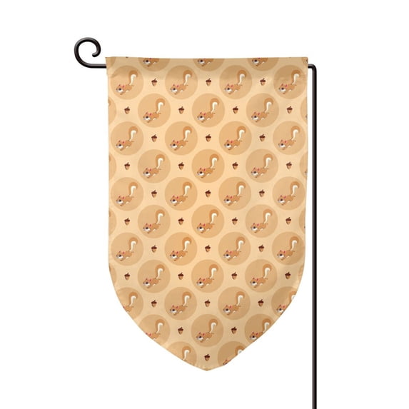 Wukai Squirrel And Nuts Print Garden Flag 12.5x18 Inch Double Sided Sun-resistant Rain-resistant, Wrinkle-resistant Colorfast(Only Flag)