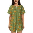 thumbnail image 1 of Wukai Squirrel And Nuts Women's Pajama Set,Short-Sleeve Top and Shorts with Elastic Waistband and Pockets for Loungewear, Yoga, and Casual Wear-Large, 1 of 8