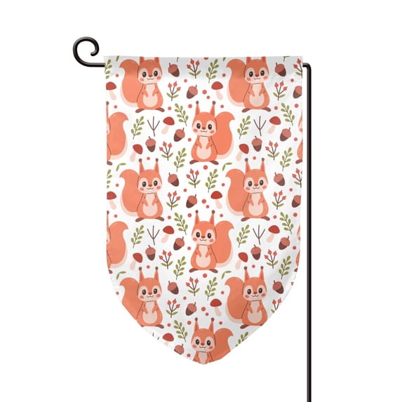 Wukai Squirrel And Print Garden Flag 12.5x18 Inch Double Sided Sun-resistant Rain-resistant, Wrinkle-resistant Colorfast(Only Flag)