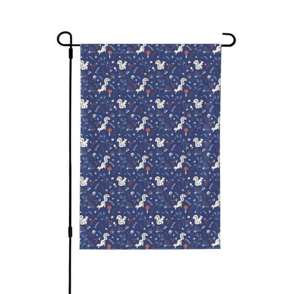 Wukai Squirrel Flower Garden Flags Double Sided Welcome Garden Yard House Flags Outside Outdoor House (Only Flag)