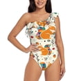 thumbnail image 1 of Wukai Squirrel With Colorful Tail Chic One Shoulder Swimwear with Ruffle Design and Tummy Control Skirt: Fashionable, Supportive, Comfortable for Beach-Medium, 1 of 7