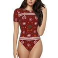 thumbnail image 1 of Naloa Merry Christmas Women's Short-Sleeved Onesie, One-Piece Swimsuit for Parties, dates, clubs - XX-Large, 1 of 9
