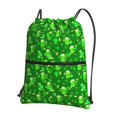 thumbnail image 1 of Wukai St Patrick's Day2 Waterproof Drawstring Backpack with Zipper Pocket,Large Foldable Gym Bag for Women and Men, Perfect for Sports, Yoga, and Travel, 1 of 8