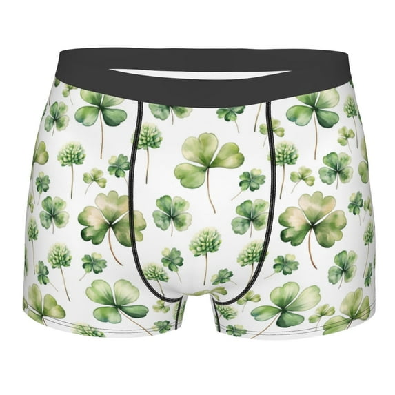 Wukai St Patrick's Day3 Print Men’s Underwear Breathable Boxer Briefs, Moisture Wicking & Breathable-XX-Large