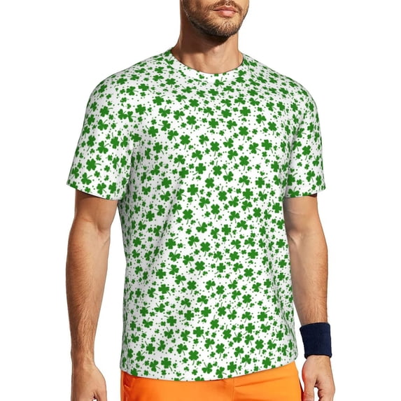 Wukai St Patrick's Day4 Print Men's Short-Sleeved Mesh T-Shirt,Quick-Dry Short Sleeve Workout T-Shirt-