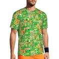 thumbnail image 1 of Wukai St Patrick's Day6 Print Men's Short-Sleeved Mesh T-Shirt,Quick-Dry Short Sleeve Workout T-Shirt-X-Small, 1 of 8