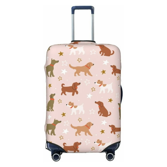 Wukai Star Cute Dog Elastic Luggage Cover: Personalized Protection for Your Suitcase - Fits 19~29-inch, Washable & Durable Travel Companion-Large