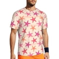 thumbnail image 1 of Wukai Starfish Print Men's Short-Sleeved Mesh T-Shirt,Quick-Dry Short Sleeve Workout T-Shirt-Large, 1 of 8