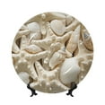 thumbnail image 1 of Wukai Starfish and Sea Shells Print Decorative Plate for Display,Bone China Decorative Plate, Ceramic Dinner Plate with Stand, Vertical Ceramic Plate-6in, 1 of 6