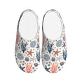 thumbnail image 1 of Wukai Starfish Shell Print Women's Indoor Bedroom Slipper Slip On Shoes, Unisex House Shoes with Anti-Skid Sole for Men, Gift for Women Men-46/47, 1 of 7