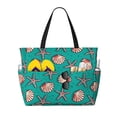 thumbnail image 1 of Wukai Starfish and Shell Print Zipper Bag,large Beach Tote Bag,Waterproof Sandproof Bag,Grocery and Picnic Tote Travel Bag, 1 of 5