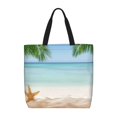 thumbnail image 1 of Wukai Starfish in Beach Print Reusable Grocery Bag Shopping Bags with Zipper Shoulder Shopping Handle Bag Suitable for Outdoor Convenient Daily Bag, 1 of 8
