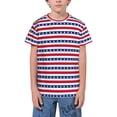 thumbnail image 1 of Wukai Stars And Stripes Youth Unisex Short Sleeve T-Shirt for Boys, Girls, Teens, and Kids-Large, 1 of 7